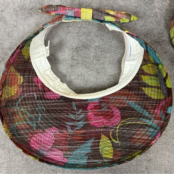 VINTAGE Laurant Benon Paris Floral Sun Visor Hat with Removable Top - Picture 7 of 9